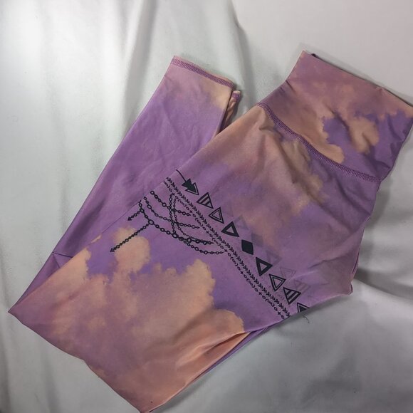 5 Lot Teeki Leggings M Medium Pairs Moon Phases Stripes Lotus Flower 25" Ankle - Picture 11 of 13